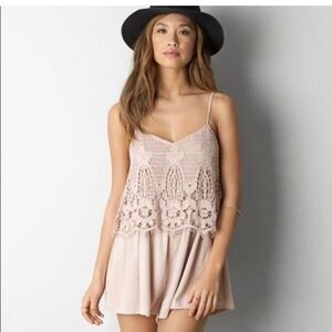 American eagle nude crochet romper